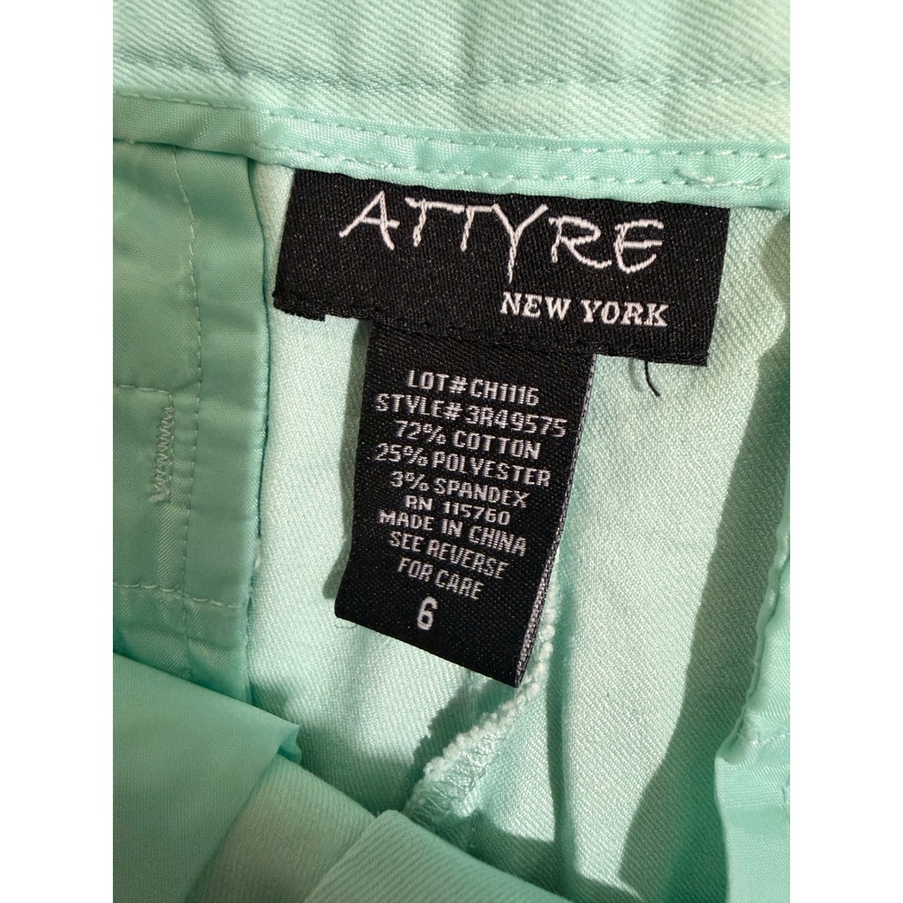 ATTYRE New York Scalloped Hem Shorts Mint 6 Women Scalloped Hem Pastel Summer - Picture 2 of 6